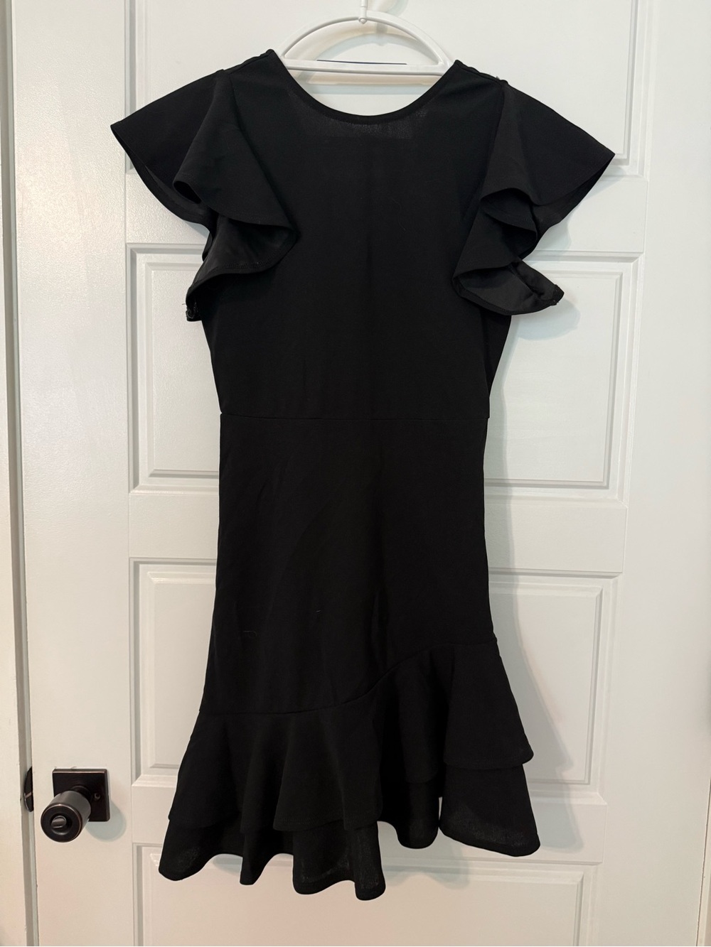 Amazon Black Ruffle-Sleeve Mini Dress